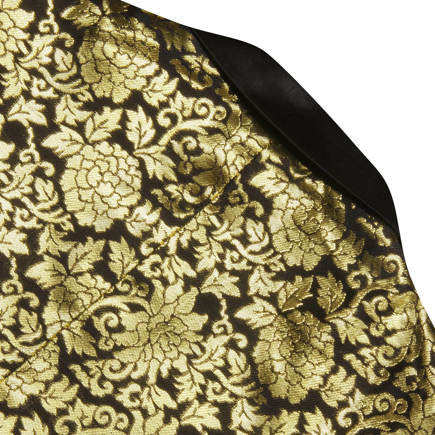 Gold Black Floral Flower Men's Suit for Party