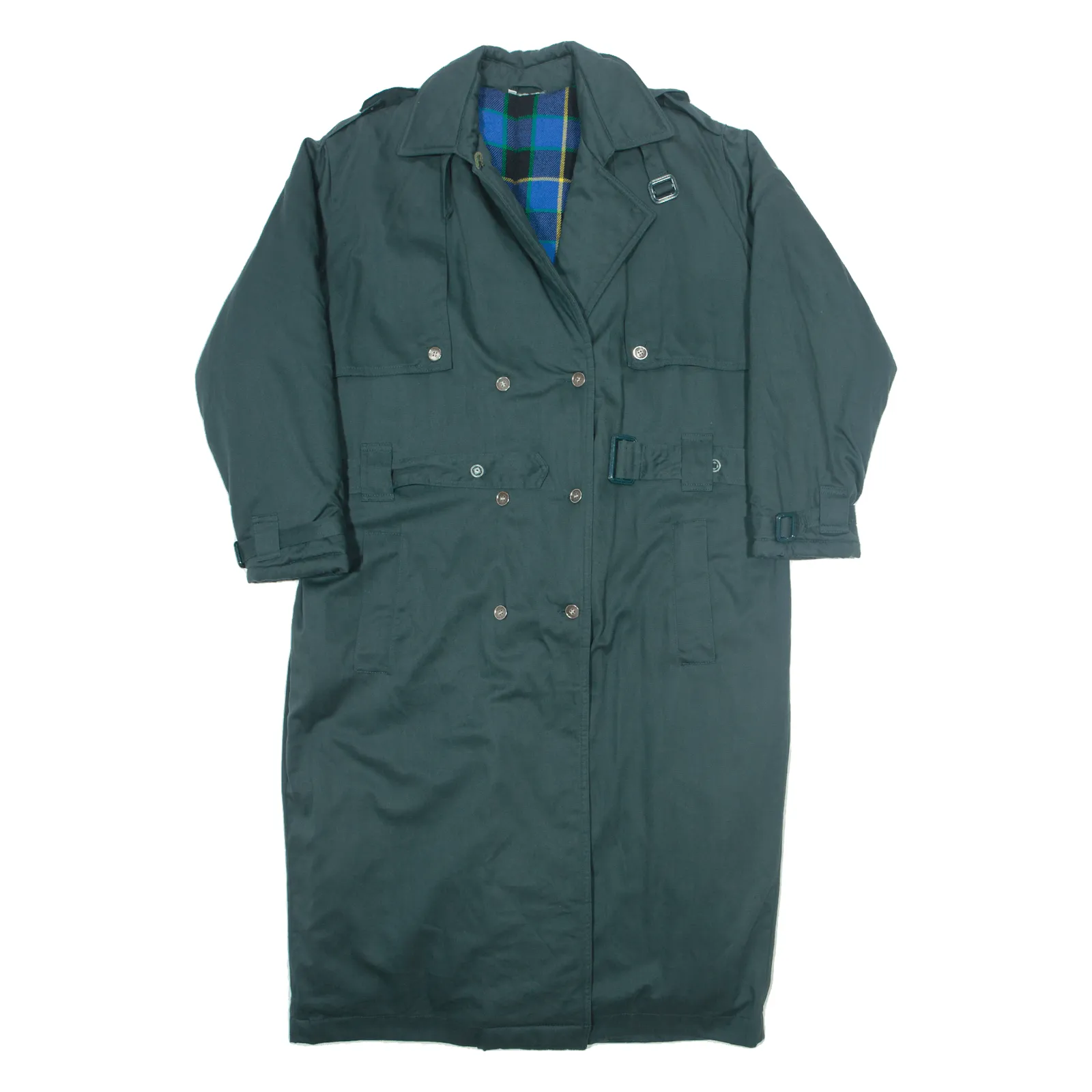 Insulated Womens Trench Coat Green M